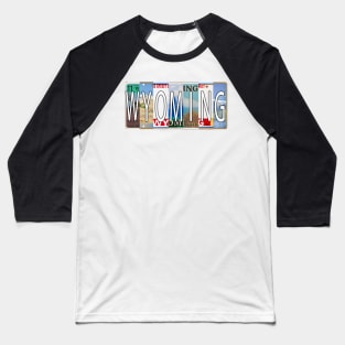 Wyoming License Plates Baseball T-Shirt